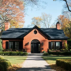 Cozy Brick Oasis Under Autumn Skies