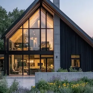 Glimmering Glasshouse Nestled in Nature