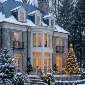 Bayfront Evergreen Winter Chateau