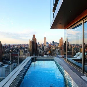 Rooftop Pool With Glass Walls