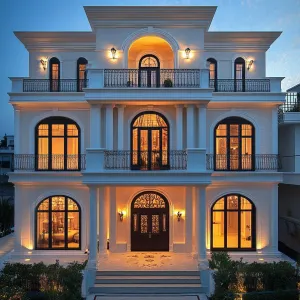 Gleaming Majestic Mansion: A Palatial Evening Gem