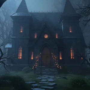 Gloomy Gothic Glow in the Midnight Forest