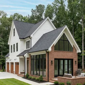 Suburban Brick Wing With Tall Panes