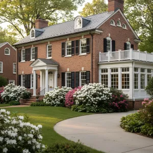 Brick Manor with Black Shutters