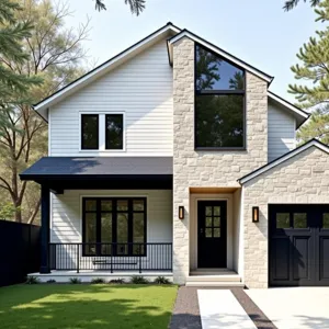 Elegant Stone Facade Fusion