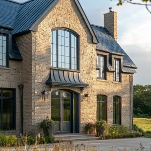 Blended Brick and Metallic Finishes