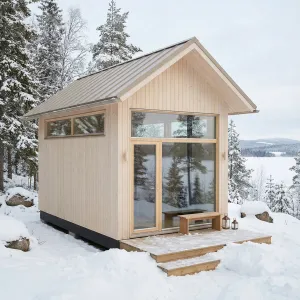 Snowfield Tall Window Timber Micro Cabin
