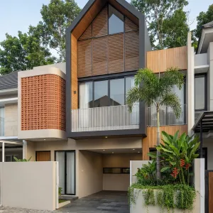 Gabled Breeze Block Tropical Townhouse