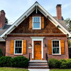 Welcoming Brick Dwelling with Wooden Shutters
