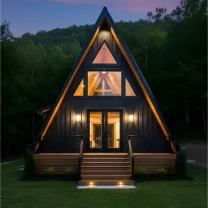 A-Frame Retreat: Steps to Starry Nights