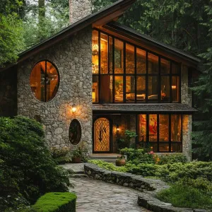 Preview of Enchanted Stone Cabin in the Wilderness