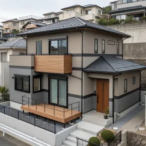 Graphite Band Timber Balcony House