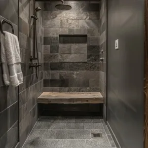Pewter Grey Shower Walls