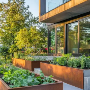 Edible Garden With Modern Planters