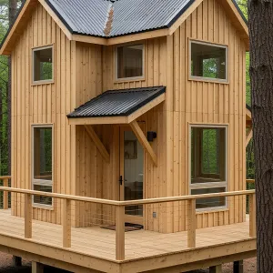 Elevated Timber Shack with a Quirky Attic