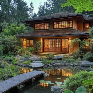 Charming Japanese Retreat in a Serene Garden