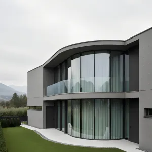 Curved Horizon Atrium House