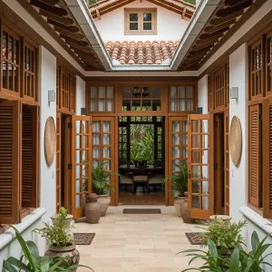 Rustic Colonial Nook with Tropical Whimsy