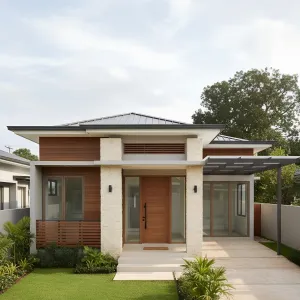 Breeze-Lined Stone Courtyard Bungalow