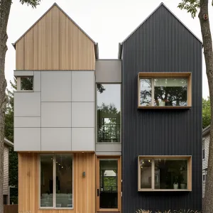 Architectural Fusion: Wood and Shadows United