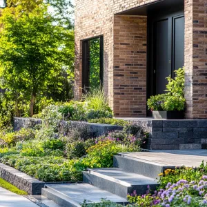 Brick Retreat with Verdant Steps