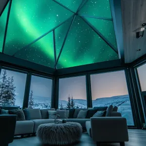 Arctic Dome With Aurora Borealis Ceiling