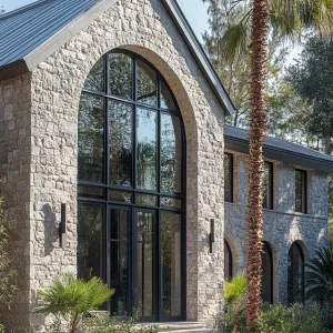 Preview of Stunning Stone Façade With Grand Arched Windows