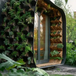 Cabin with Green Living Walls