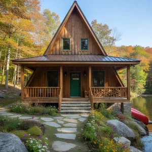 A-Frame Cabin Amidst Autumn Splendor