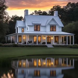 Country Charm Under Twilight Reflections