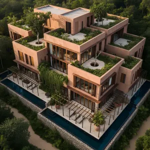 Stepped Garden Terraces In Blush Stone