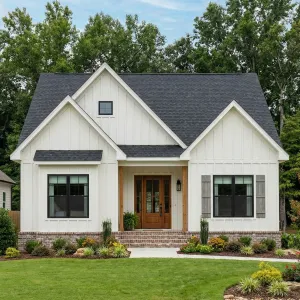 Front Porch Cottage With Brick Base