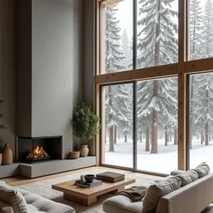 Cheery Hearth Haven with Frosty Vista