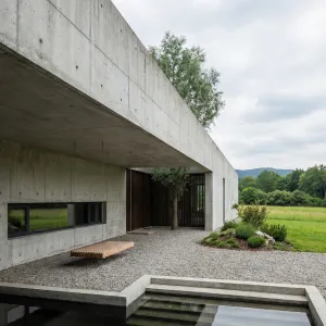 Pondside Concrete Canopy Retreat