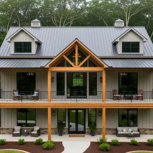Modern Timber Haven with 360-Degree Porch