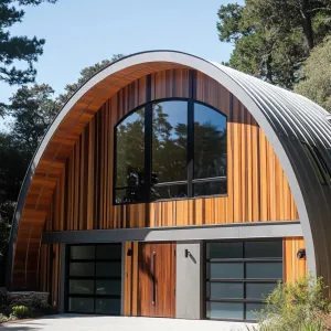 Curved Wood Sanctuary Beneath the Trees
