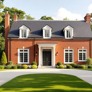 Splendid Brick Haven With Twin Chimneys