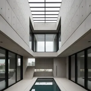 Skylit Linear Atrium Villa