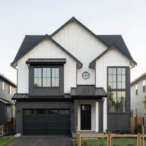 Tall Gabled Noir Framed Retreat