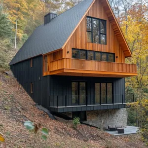 Hillside Harmony: The Timber Trimmed Abode