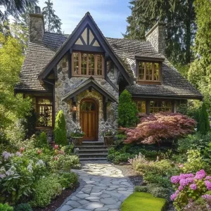 Idyllic Stone Retreat with Garden Splendor
