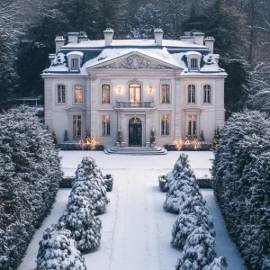 Winter’s Grand Frosted Mansion