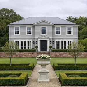 Symmetrical Gardenfront Manor