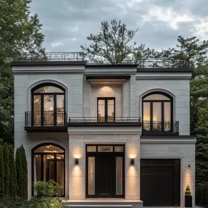 Modern Neoclassical Majesty in Suburban Tranquility