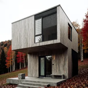 Contemporary Cube in Fall’s Embrace