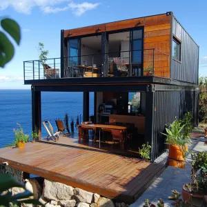 Shipping Container House With Extended Balconies