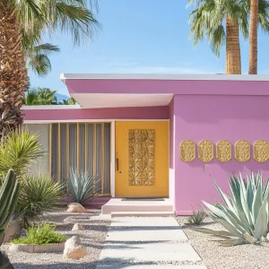 Deep Plum and Blush Pink With Retro Gold Elements