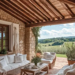 Rustic Charm: A Cozy Stone Terrace