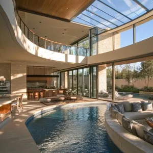 Opulent Indoor Oasis with Sky Views