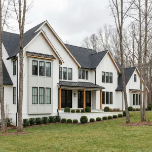 Woodland White Gabled Family Lodge